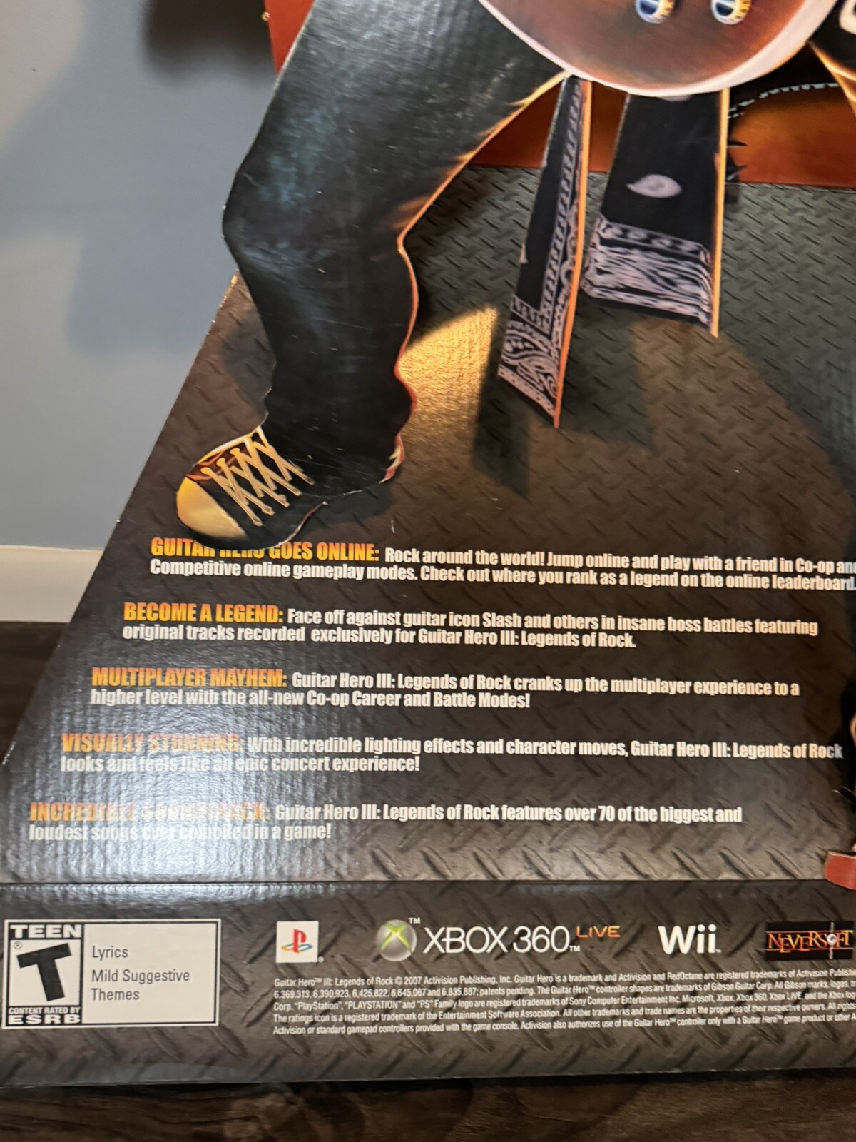 Guitar Hero III Legends Of Rock Standee Advertisement 5ft Slash Xbox Wii