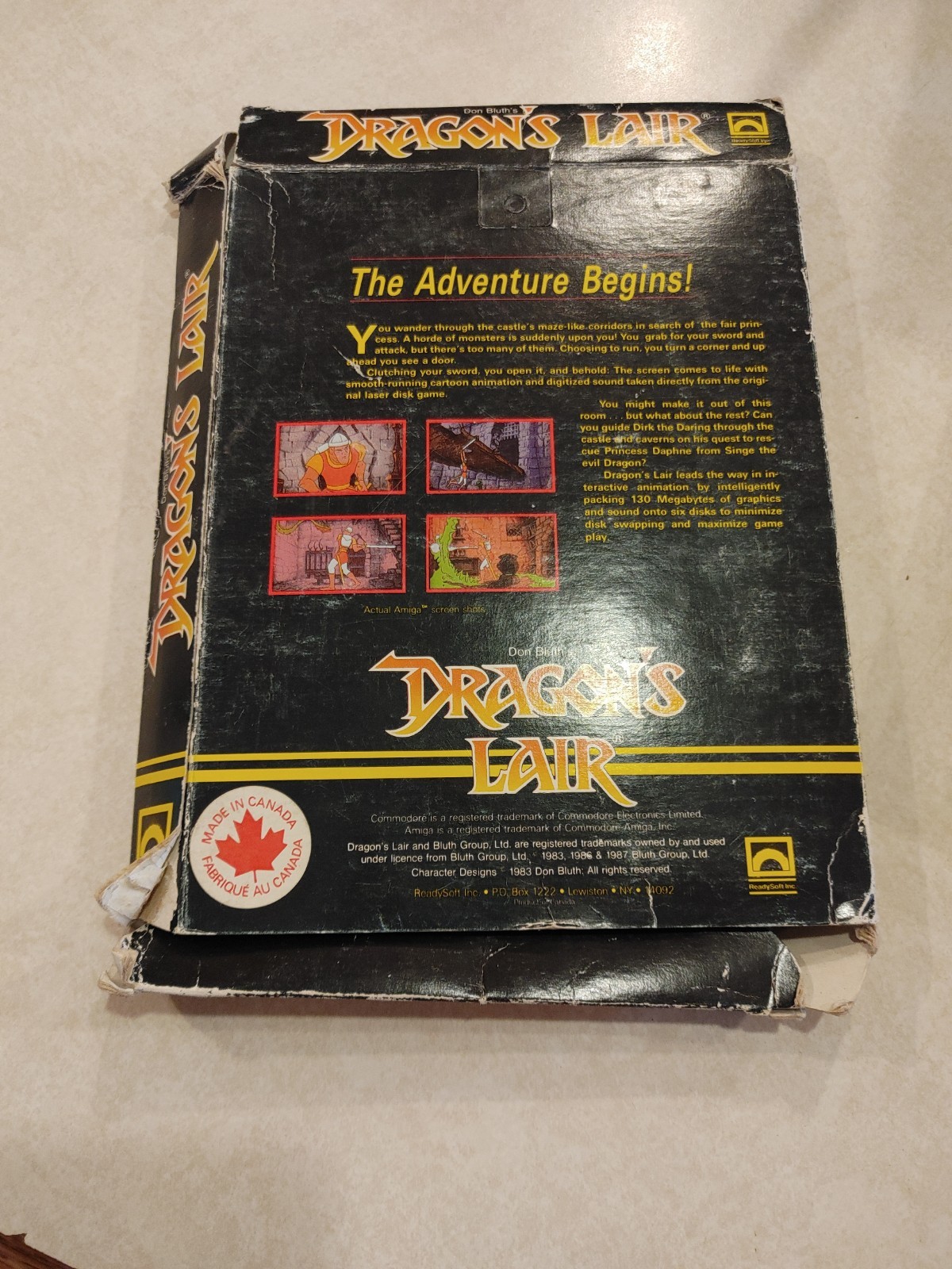 Amiga Vintage Games BOX Lot, Leisure Suit Larry, Backgammon, and Dragon’s Lair