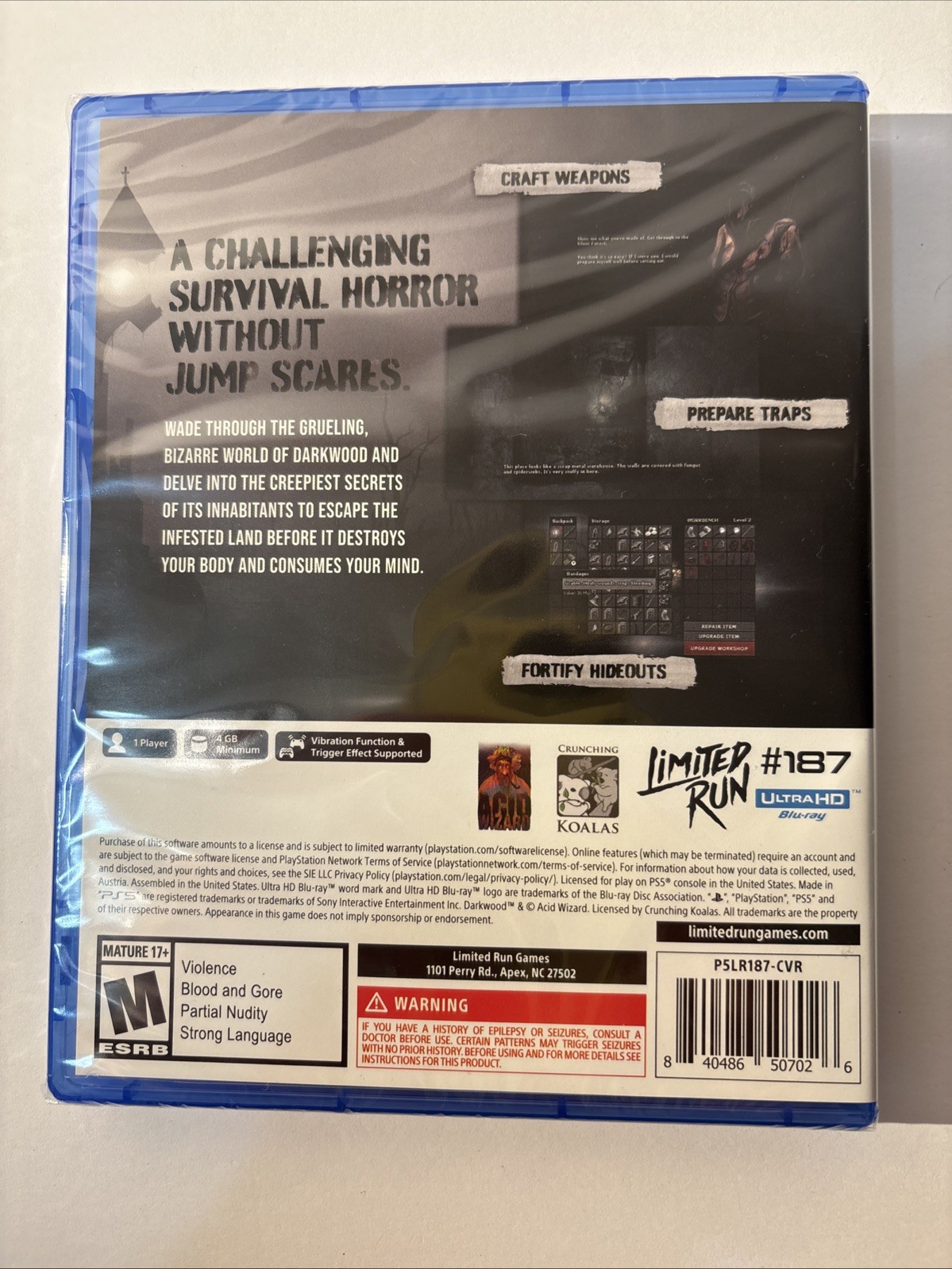 IN HAND! DARKWOOD PS5 LIMITED RUN GAMES U.S. ESRB VERSION BRAND NEW HORROR!