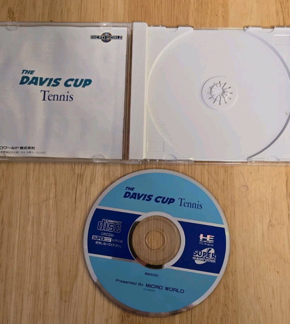 The Davis Cup Tennis NEC TURBO DUO Super CD-Rom 2 JP Import US SELLER TESTED