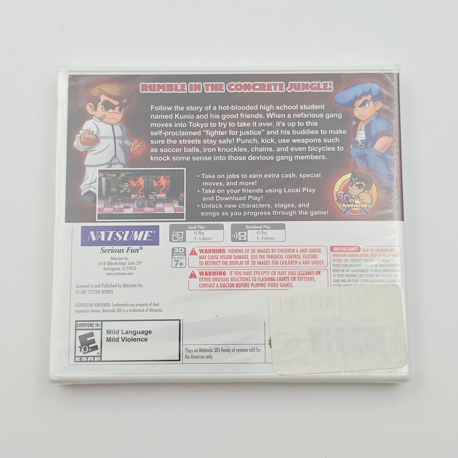 River City: Tokyo Rumble Nintendo 3DS 2016 NATSUME Complete US Version Sealed