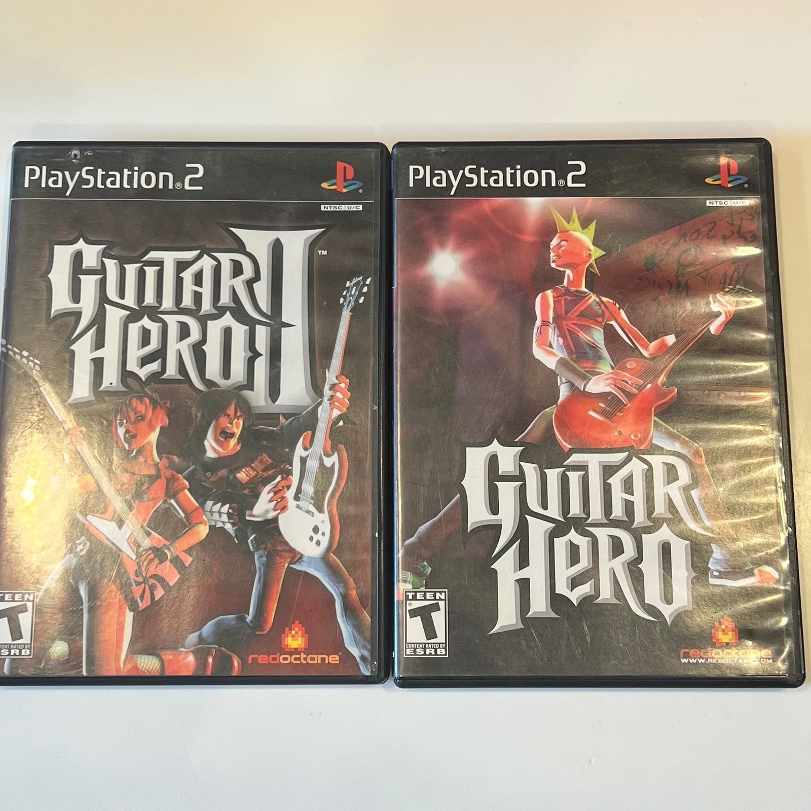 Guitar Hero I & II PS2 Bundle NTSC Black Y2K Retro Rock Gaming Music