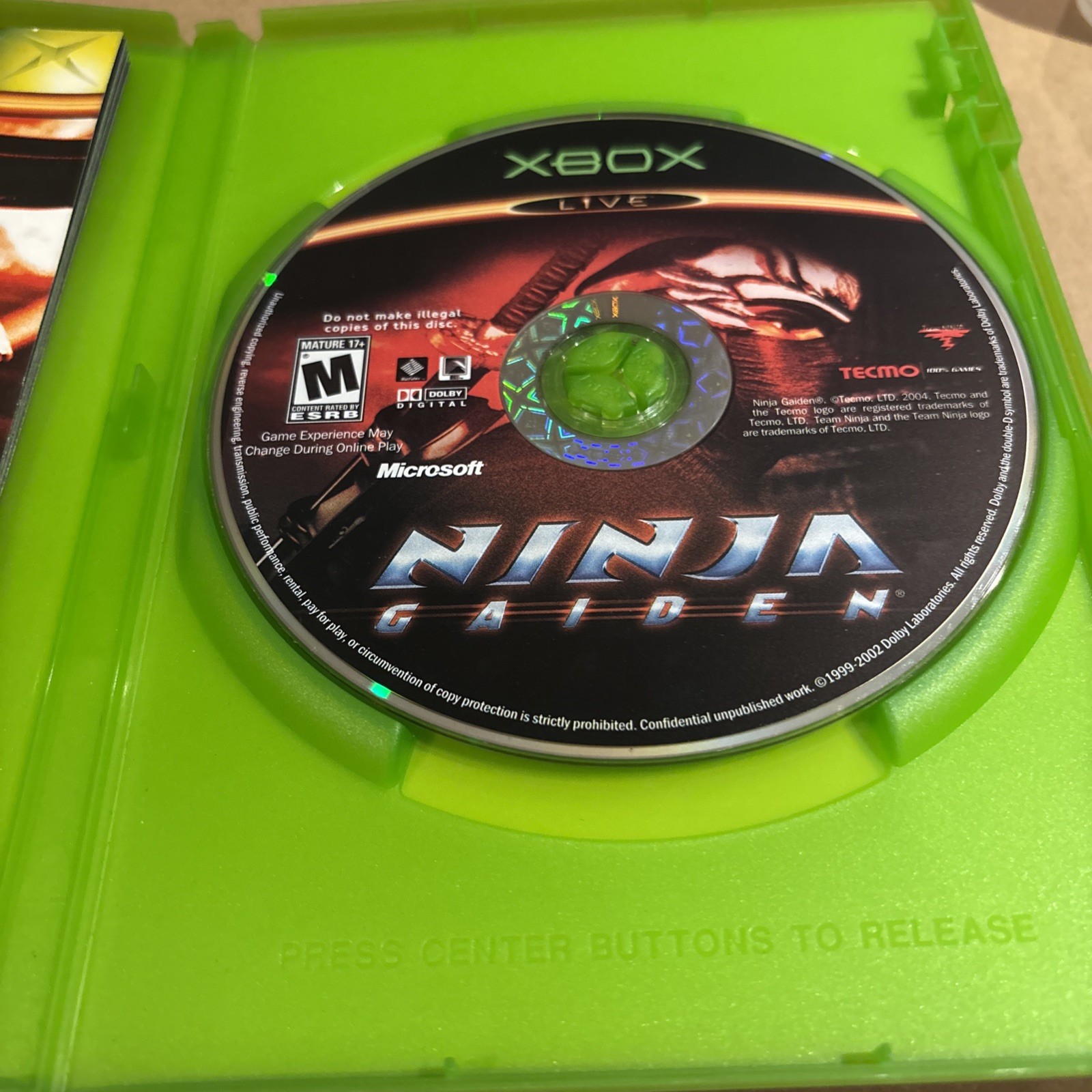 Pre owned Xbox Ninja Gaiden 1 Complete CIB + Reg Card very good condition