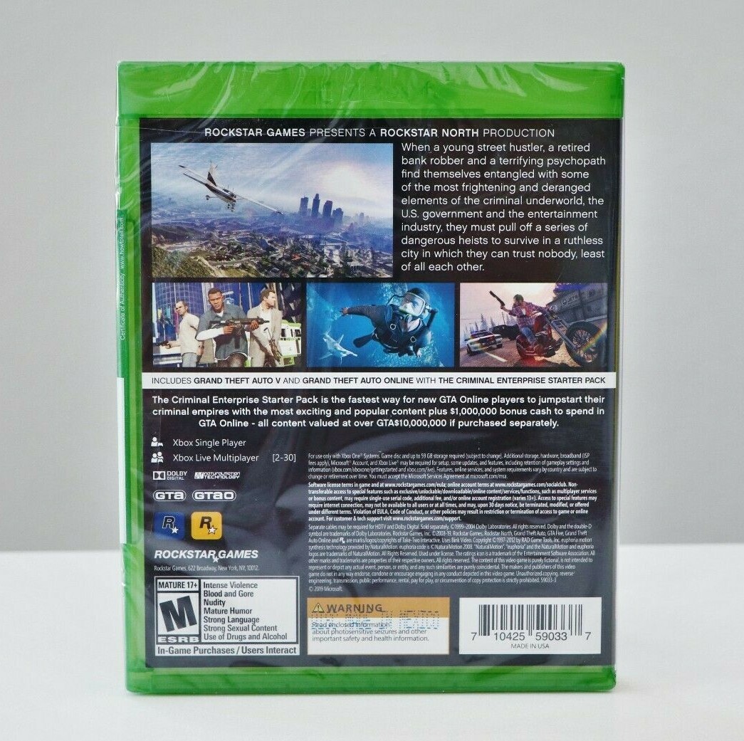 Grand Theft Auto V Premium Edition GTA 5 – Xbox One Xbox Series X (Brand NEW)