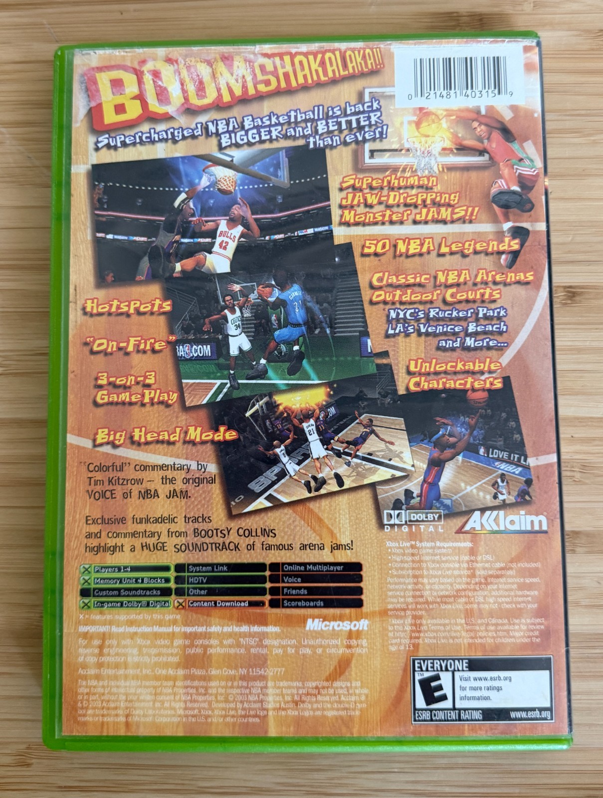 NBA Jam Microsoft Xbox OG Game (Complete) *TESTED* basketball video vintage