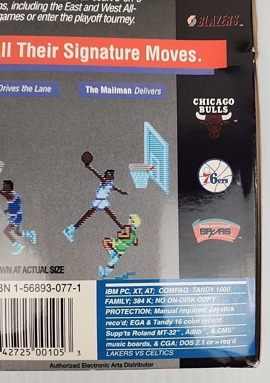 Robert Weatherby Lakers Versus Celtics IBM PC 5.25″ Disk 1989 Rare EA