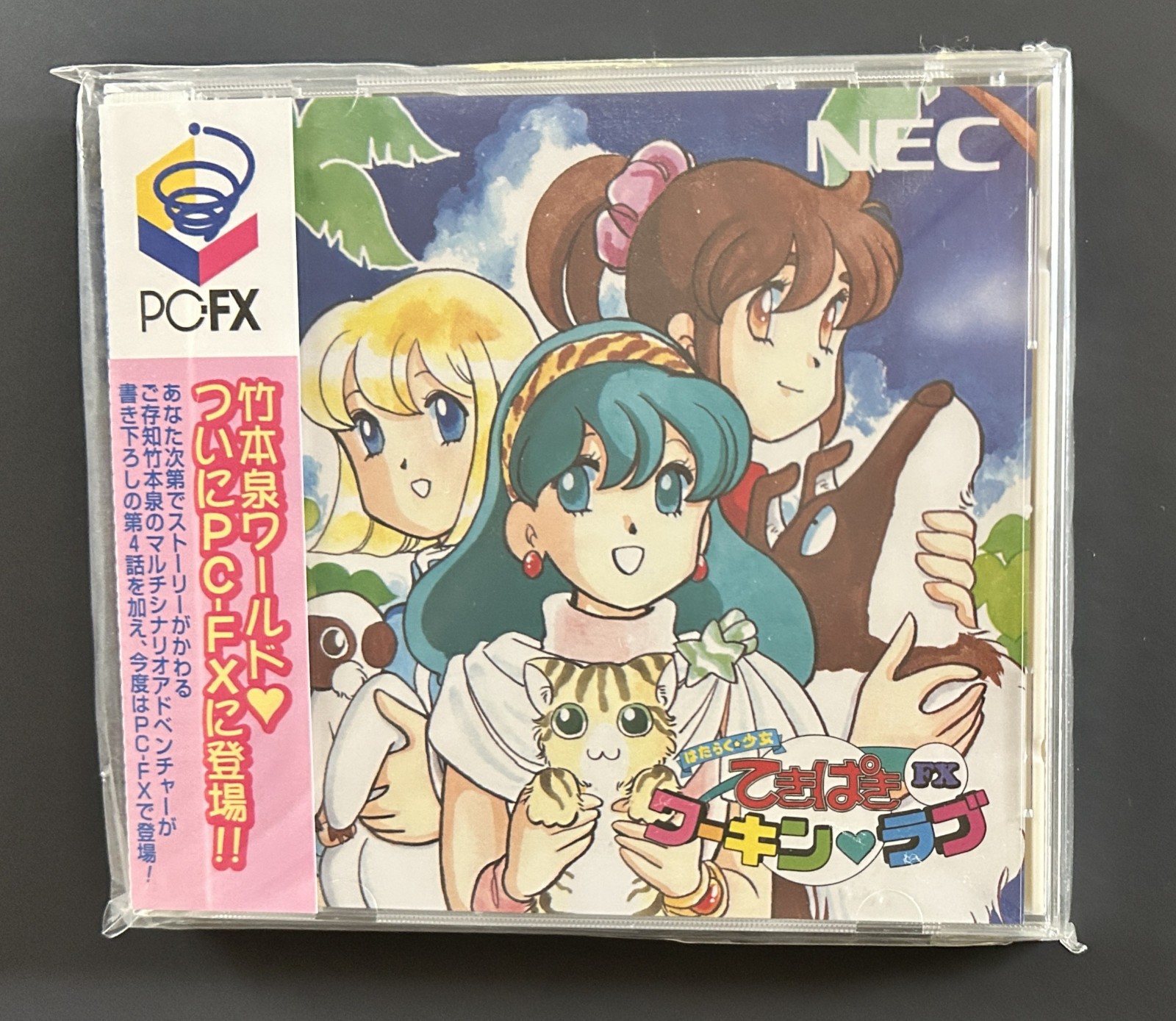 RARE Tekipaki Working Love FX for NEC PC FX – CIB with Manual & Spine MINT CD