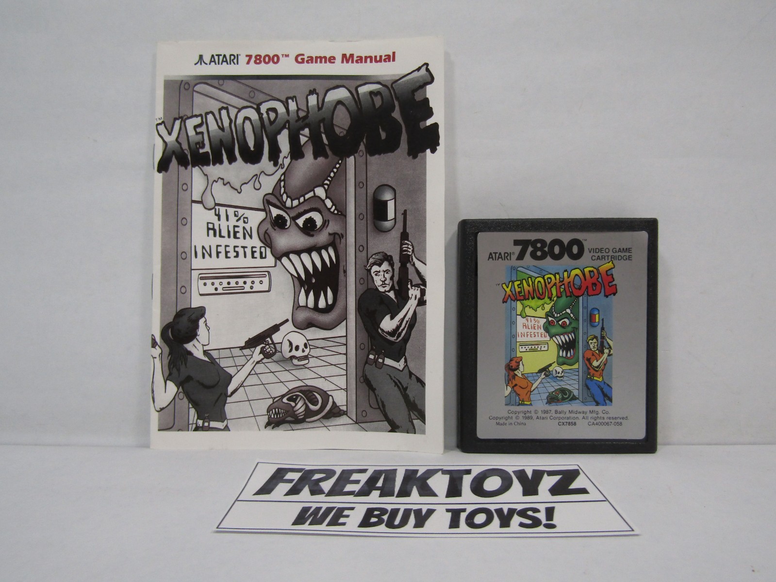 Atari 7800 Xenophobe, Not Packaged Cartridge and Manual