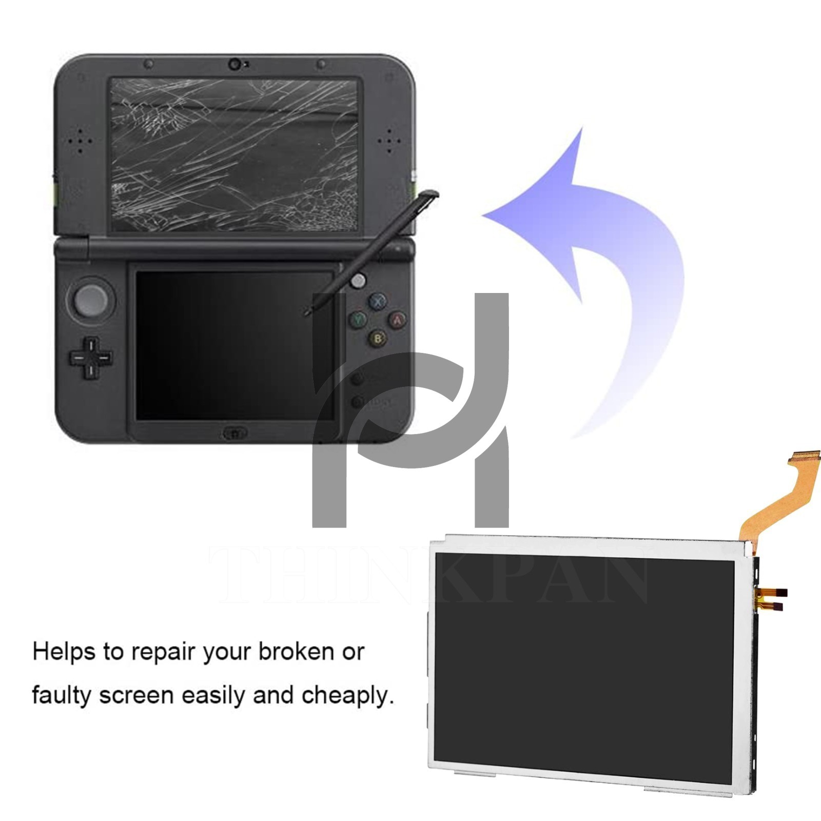 Replacement Top LCD Screen Repair For Nintendo New 3DS/New 3DS XL/3DS XL USA