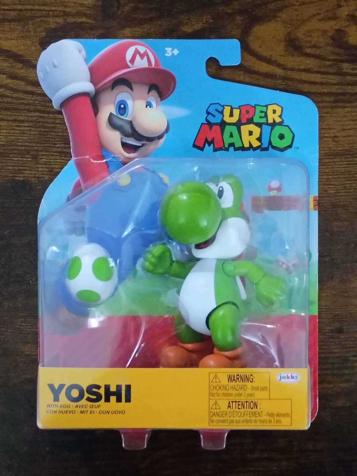 5-PK SUPER MARIO 4″ YOSHI World of Nintendo Yellow Black Red Light Blue + Eggs