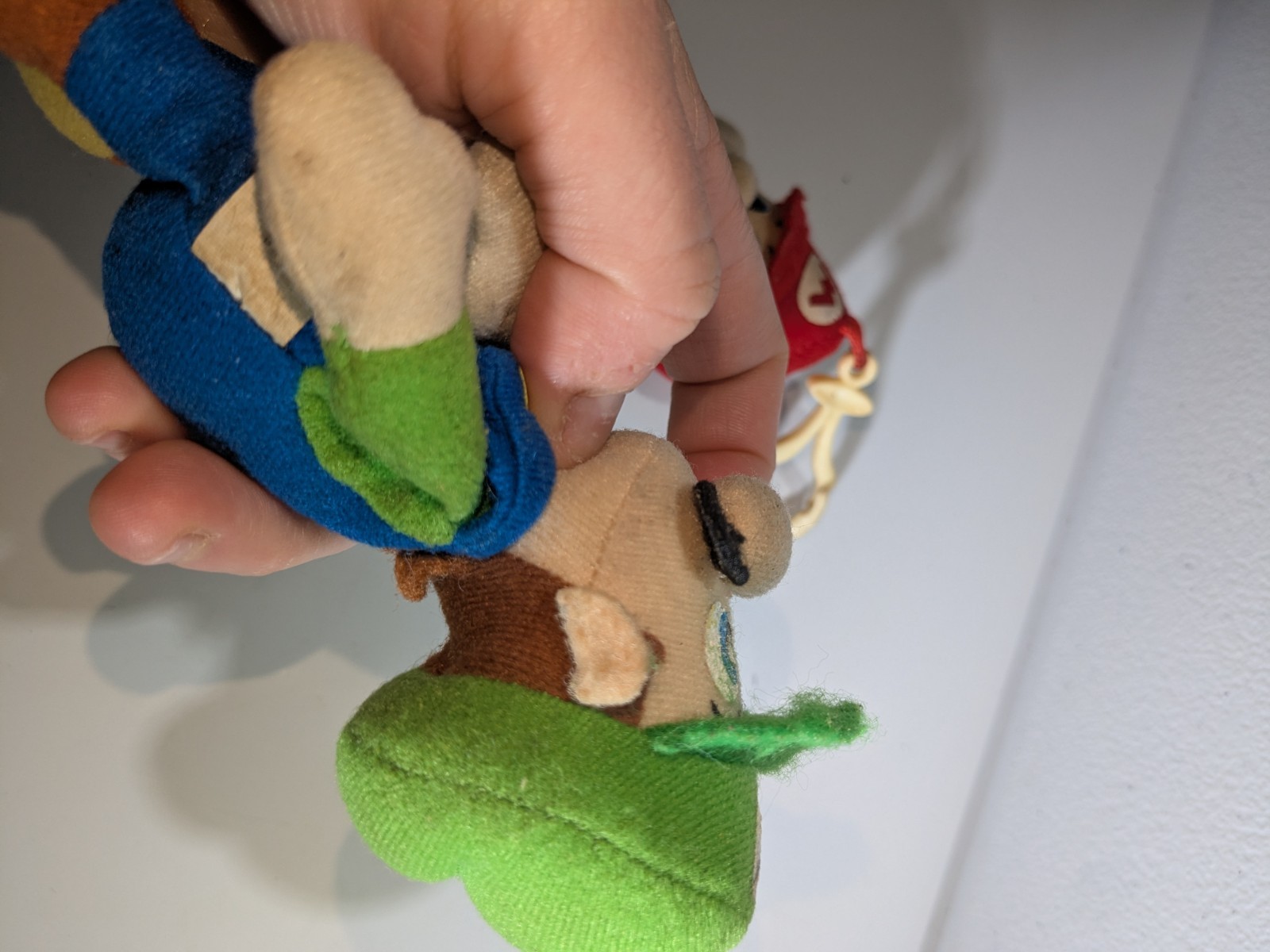 Toysite Mario Plush Keychain + Luigi BD&A Plush Both Issues Stains Dirty Wear