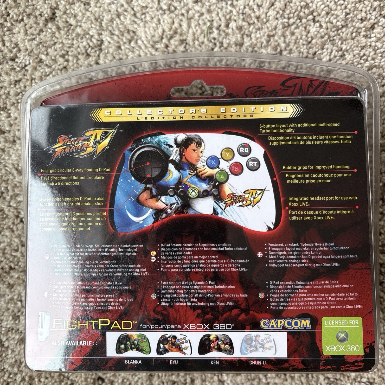 Xbox 360 Street Fighter IV Chun-Li Fight Pad CAPCOM 20th Collectors Mad Catz