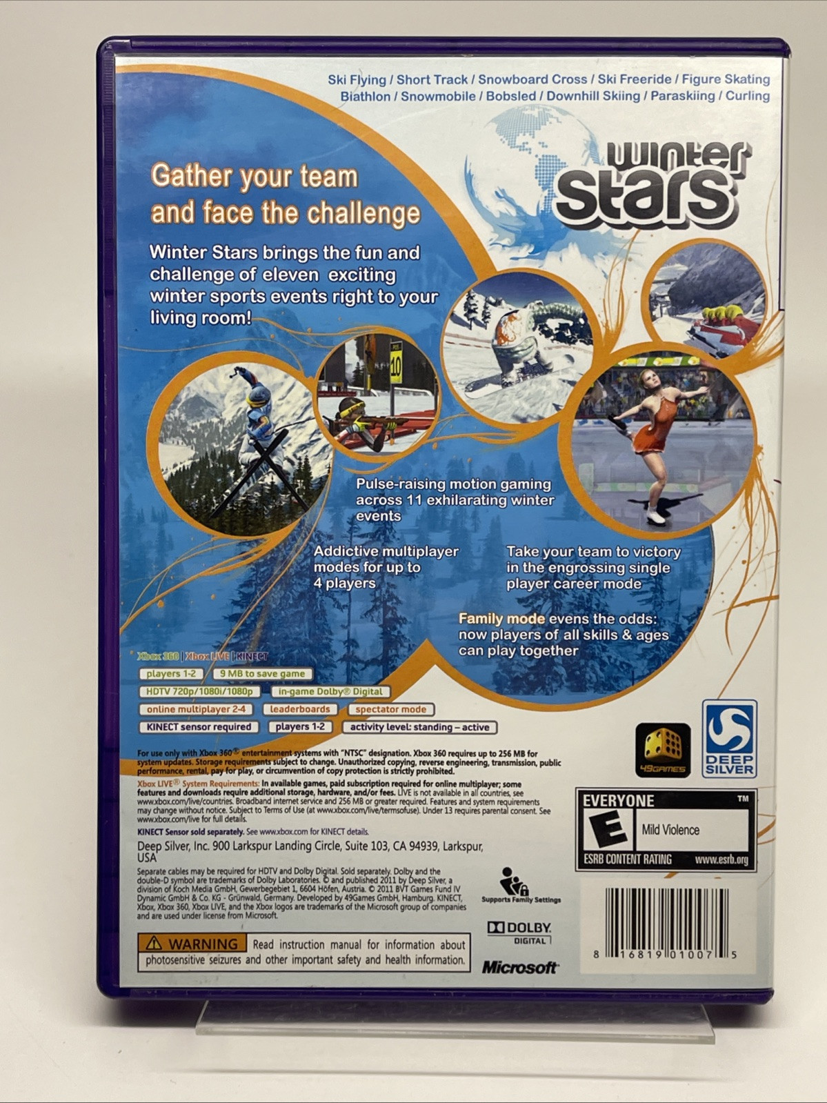 Winter Stars (Microsoft Xbox 360, 2011) Manual Included Tested Works