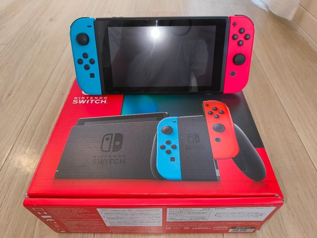 Nintendo Switch Handheld Console Tablet Working Tested w/ Box Joyconb Red Blue