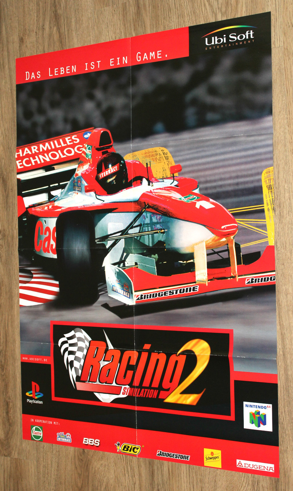 Nintendo 64 Racing Simulation 2 very rare Poster 57x80cm