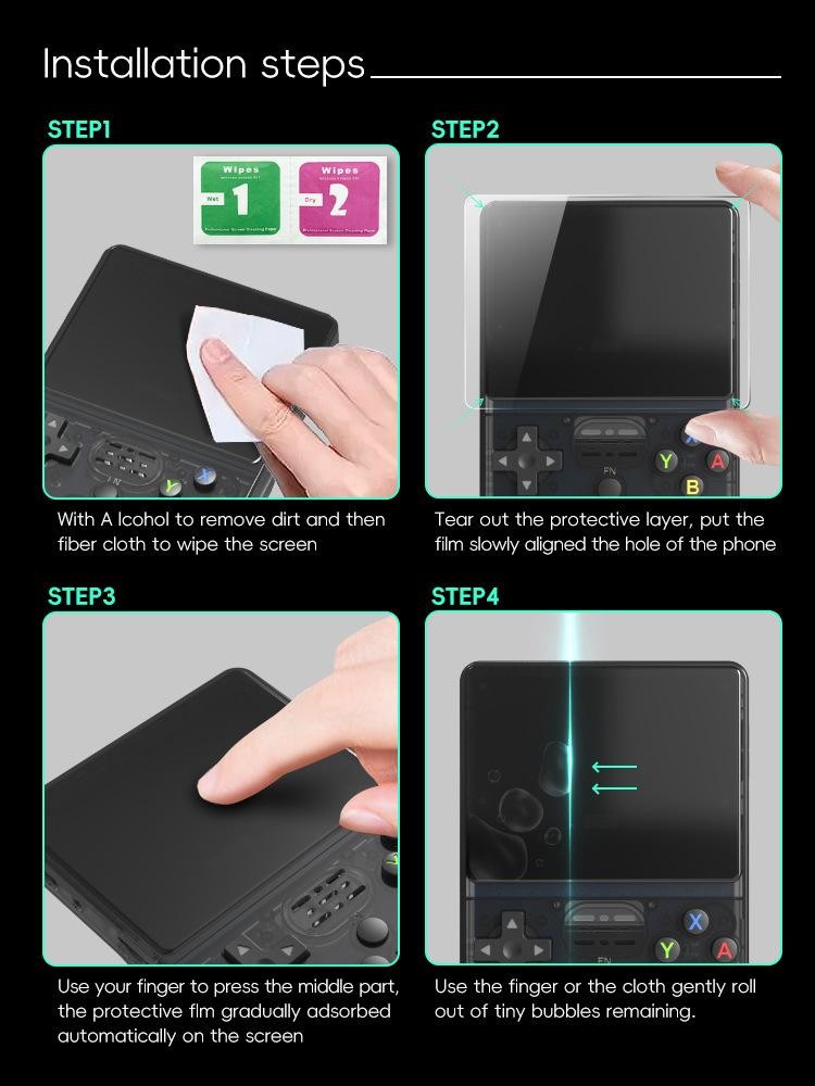 2PCS ​Film Screen Protector For R36S R35S RGB20S 3.5-inch Screen Tempered Film