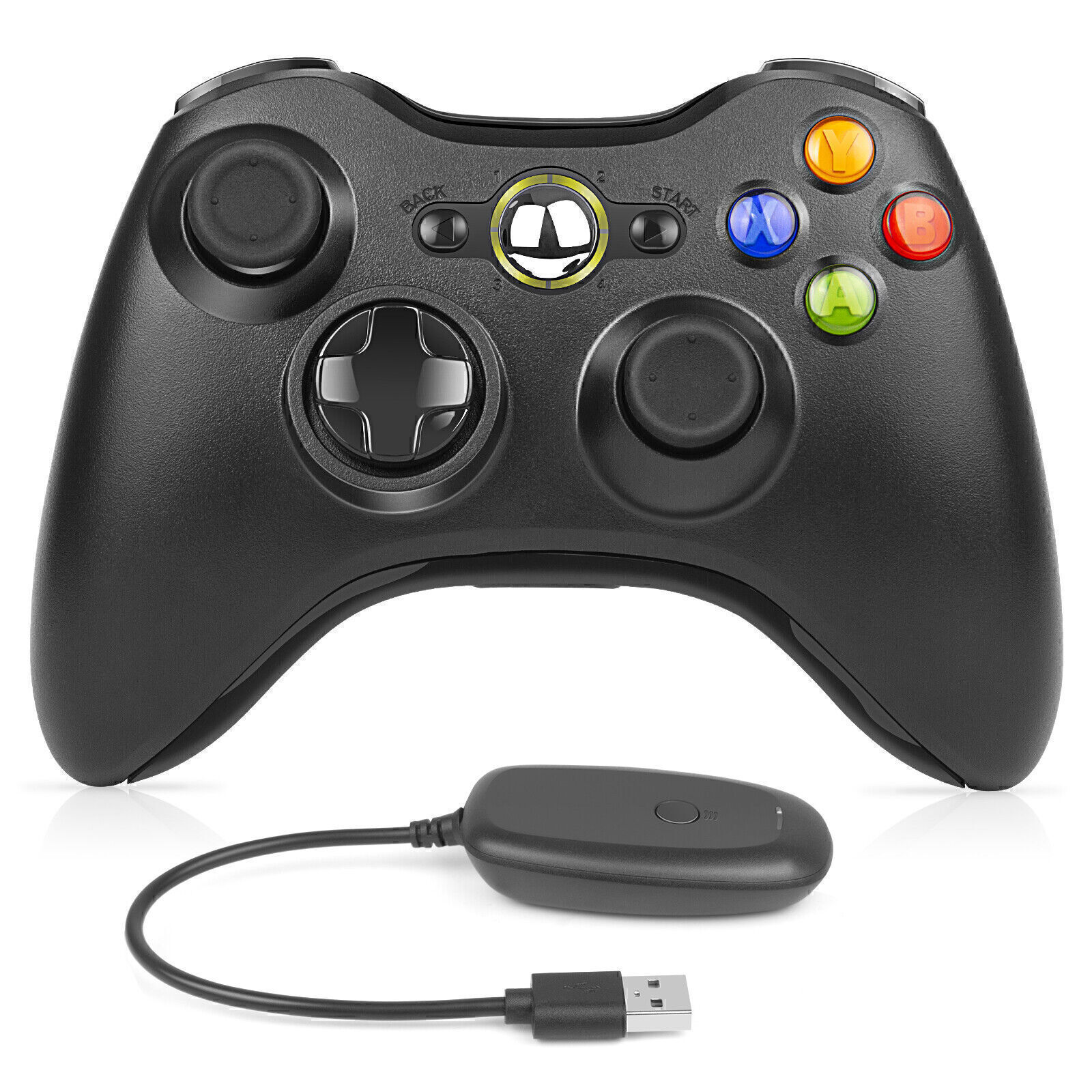 2.4G Wireless Game Controller Gamepad For Microsoft XBOX 360 & PC WIN USB Dongle