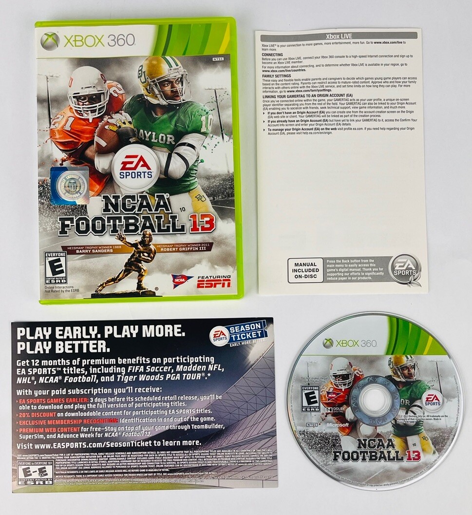 NCAA Football 13 (Microsoft Xbox 360, 2012)