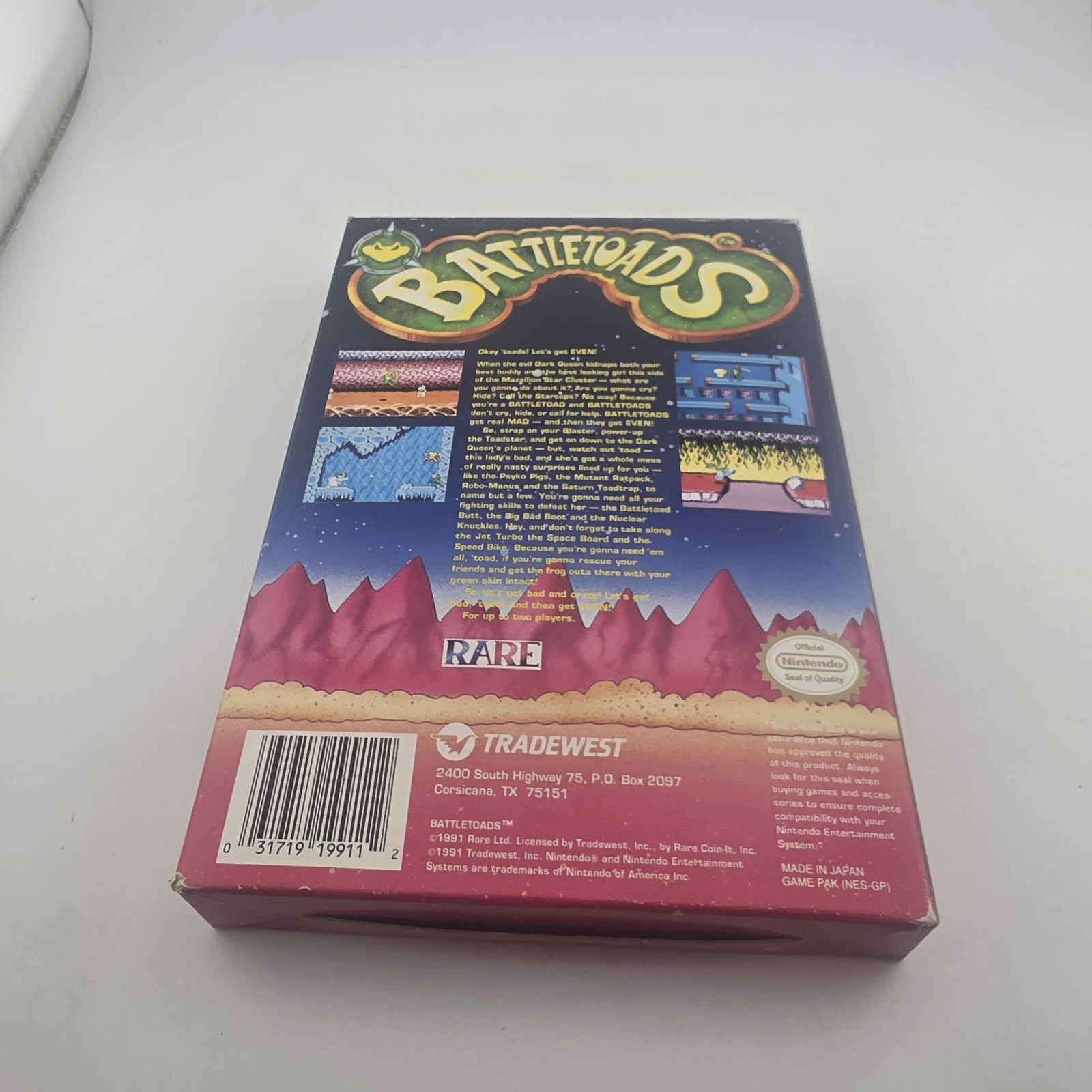 Battletoads NES Nintendo 1991 Oval SOQ REV-A Box – Box Only (No Game)