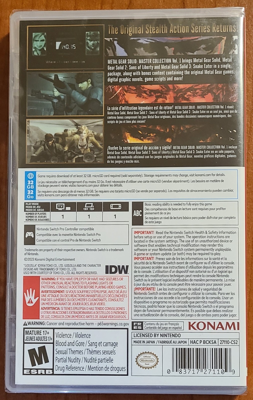 Metal Gear Solid: Master Collection Vol.1 – Nintendo Switch (NEW)