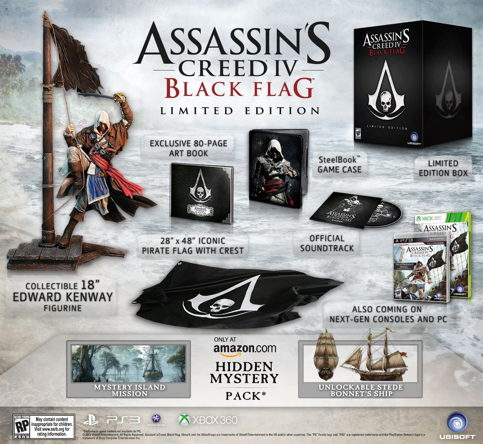 Assassins Creed IV Limited Edition PC + Worn Pirate Flag, Cel Art & Collectibles