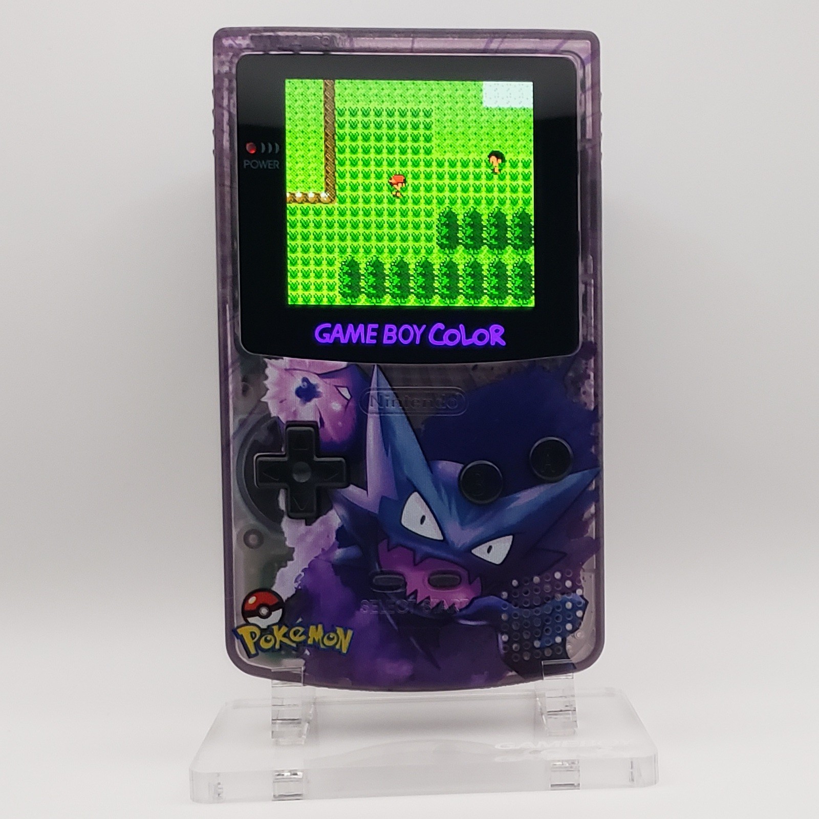 Custom Gameboy Color IPS Screen w/ Case – GBC Pokemon Haunter Console System