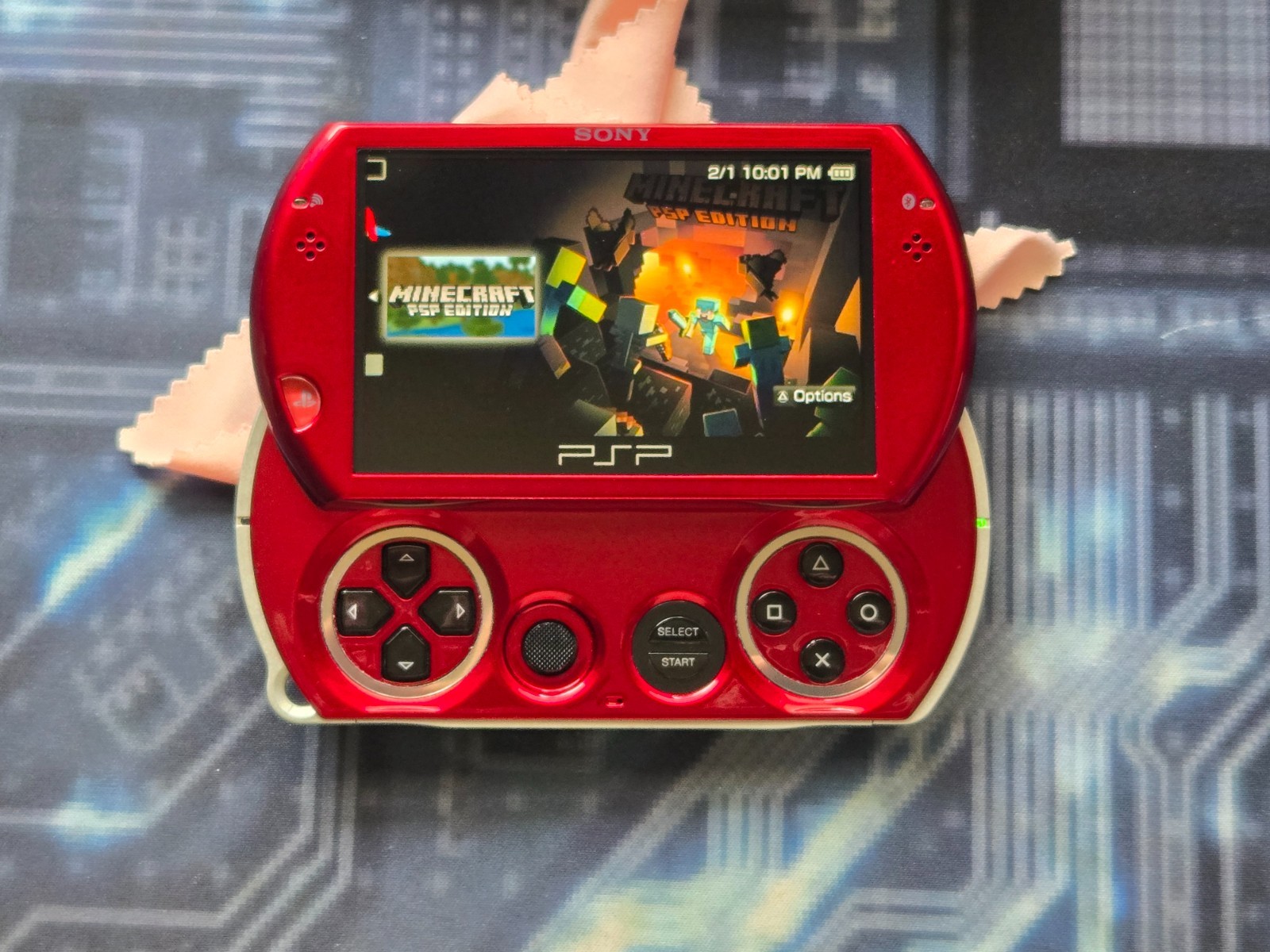 Red Sony PSP Go with Internal M2 Adapter 128gb Upgrade