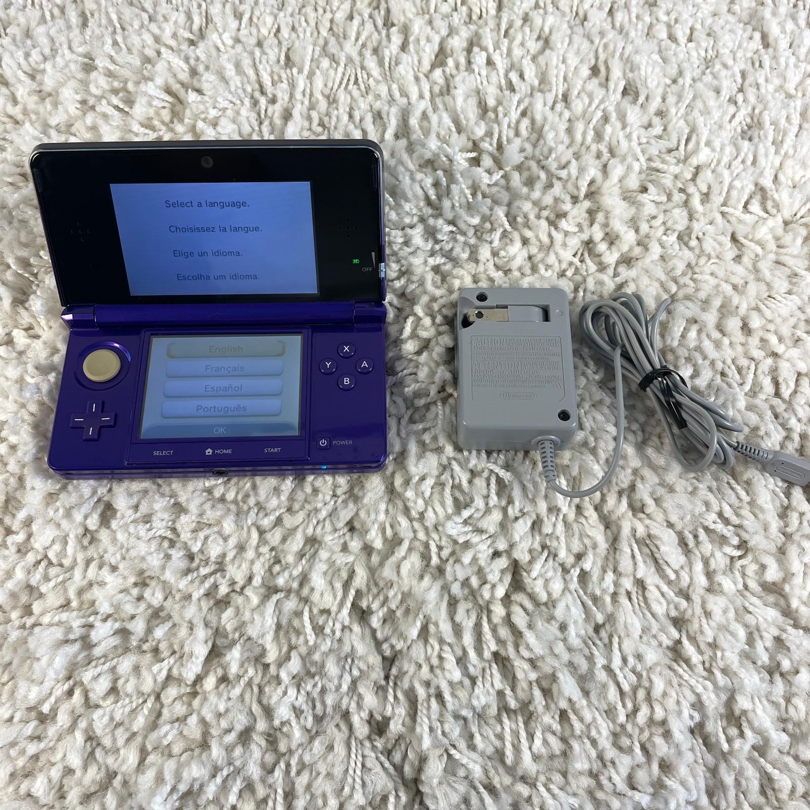 Nintendo 3DS Midnight Purple Handheld Console System CTR-001 Tested