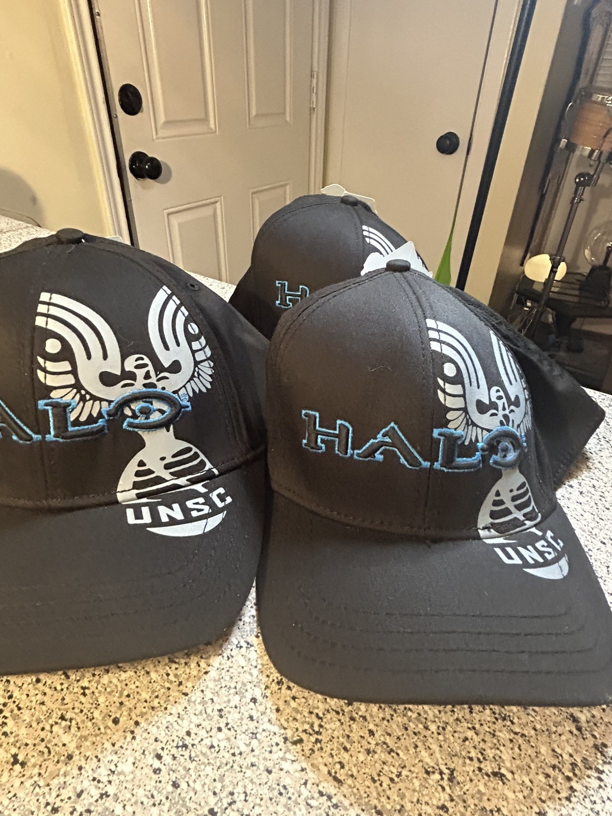 Halo 3 UNSC Hat Black Adult OS A-Flex Stretch Microsoft 2009 New With Tags