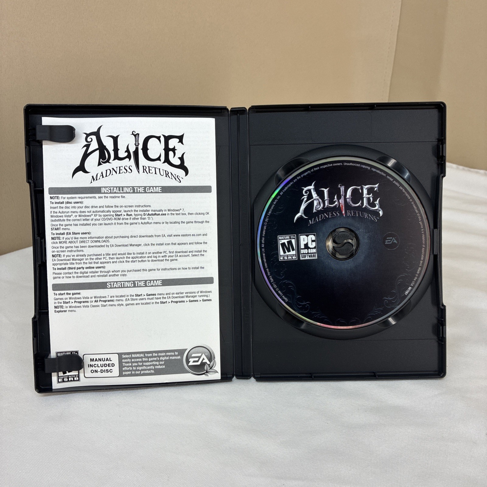 Alice: Madness Returns (PC, 2011) Complete Game Action Adventure Horror EA Rare