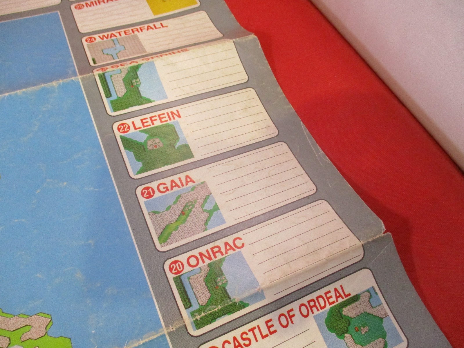 Final Fantasy I Nintendo NES Foldable World Map Poster Insert ONLY #E