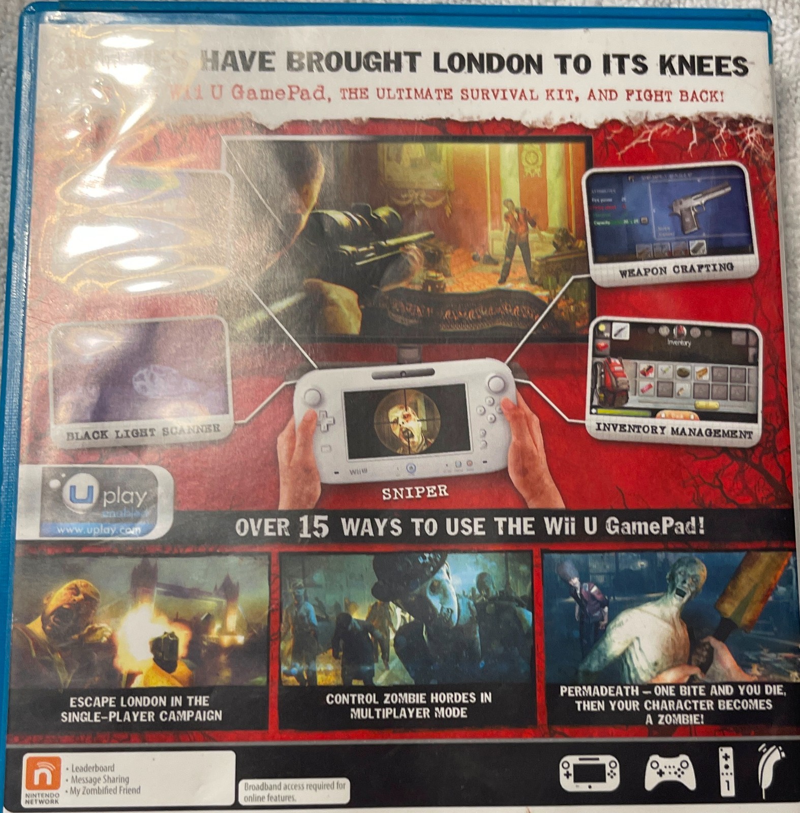 ZombiU Nintendo Wii U Survival Horror Game Ubisoft With Manual Walking Dead Type