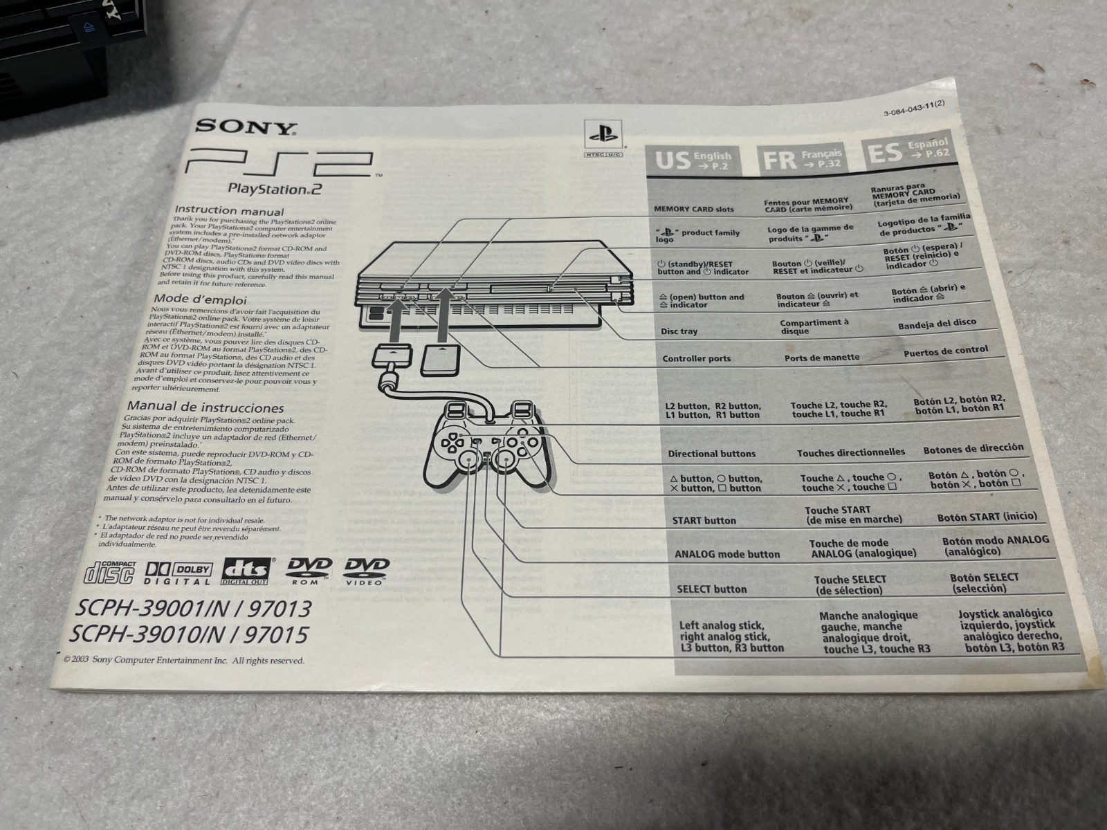 Sony Playstation 2 Online Pack PS2 Console System 39001/N Original BOX Complete