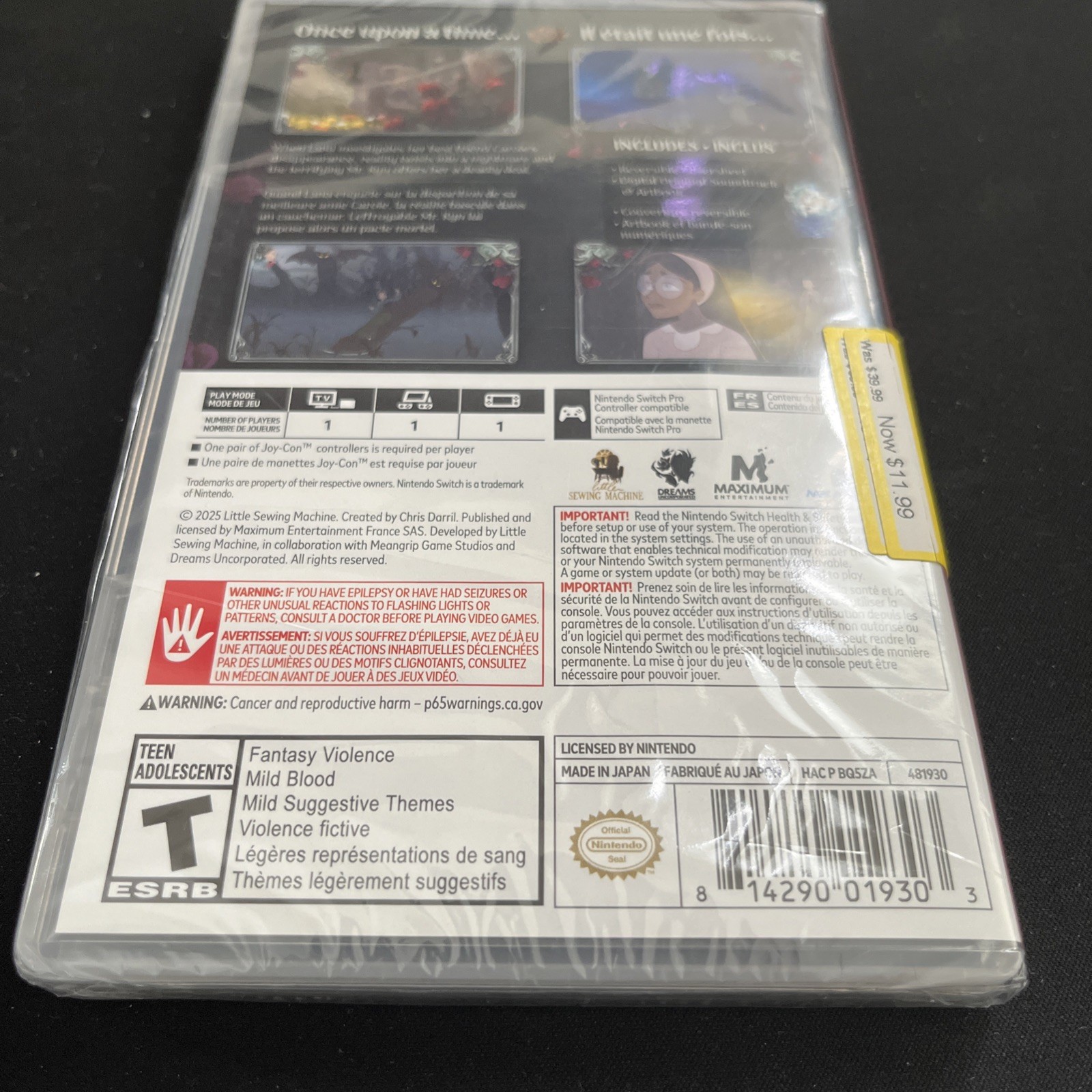 Bye Sweet Carole (Nintendo Switch, 2025) Brand New