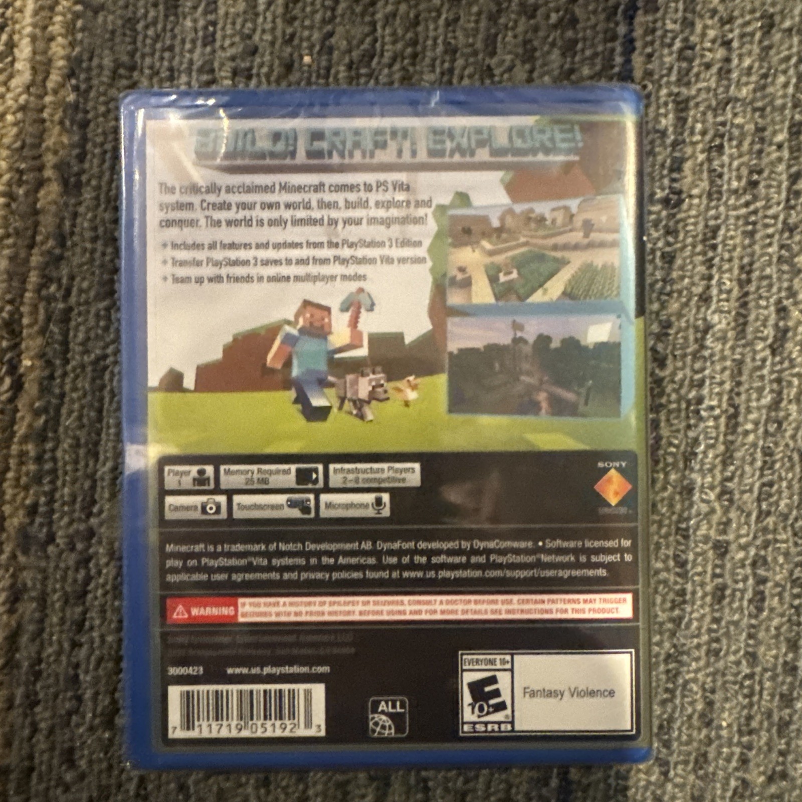 Minecraft PlayStation Vita Edition Sony, 2014 *New – CODE EXPIRED – NO CARTRIDGE