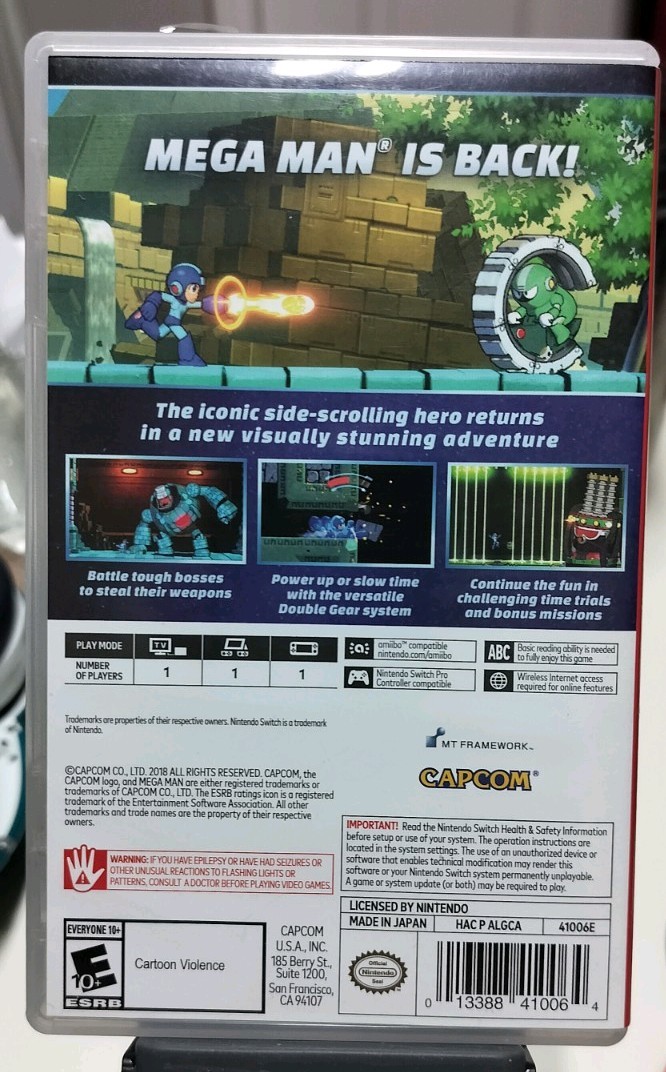 Case Box only. Capcom Mega Man 11 Nintendo Switch Cartridge Case
