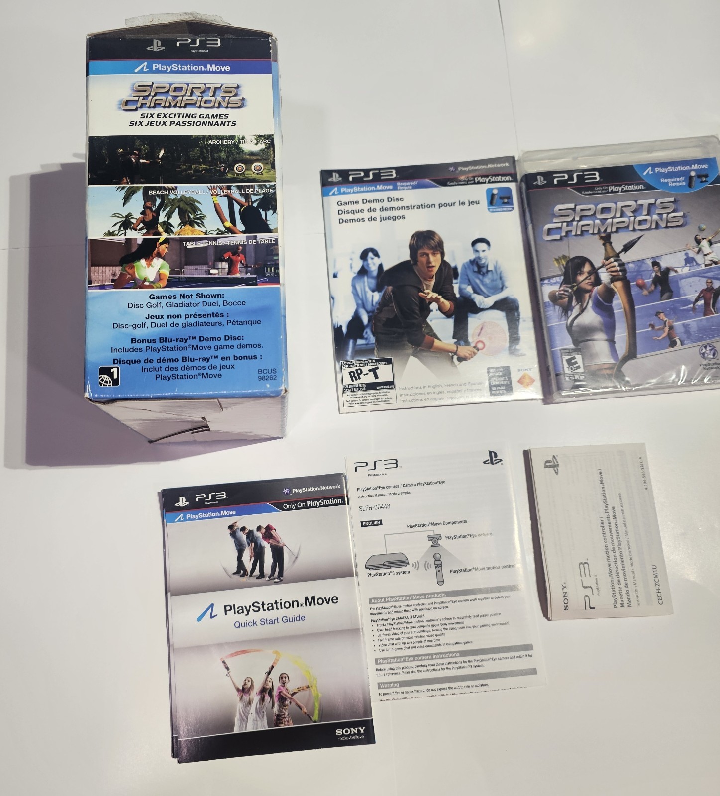 Sony PlayStation Move Bundle PS3 Motion Controller PS EYE Camera Sport Champion
