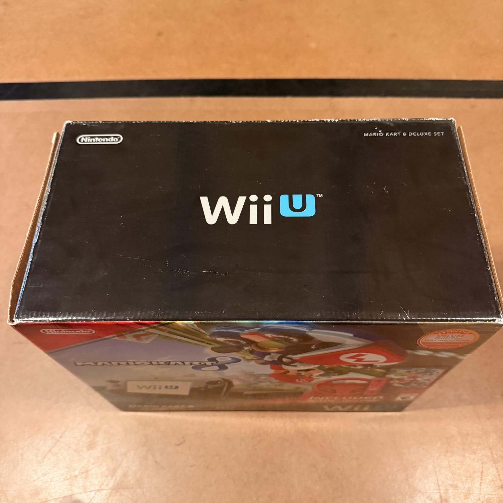 Nintendo Wii U Mario Kart 8 Deluxe 32GB Black Box Only Inserts Manuals Packaging