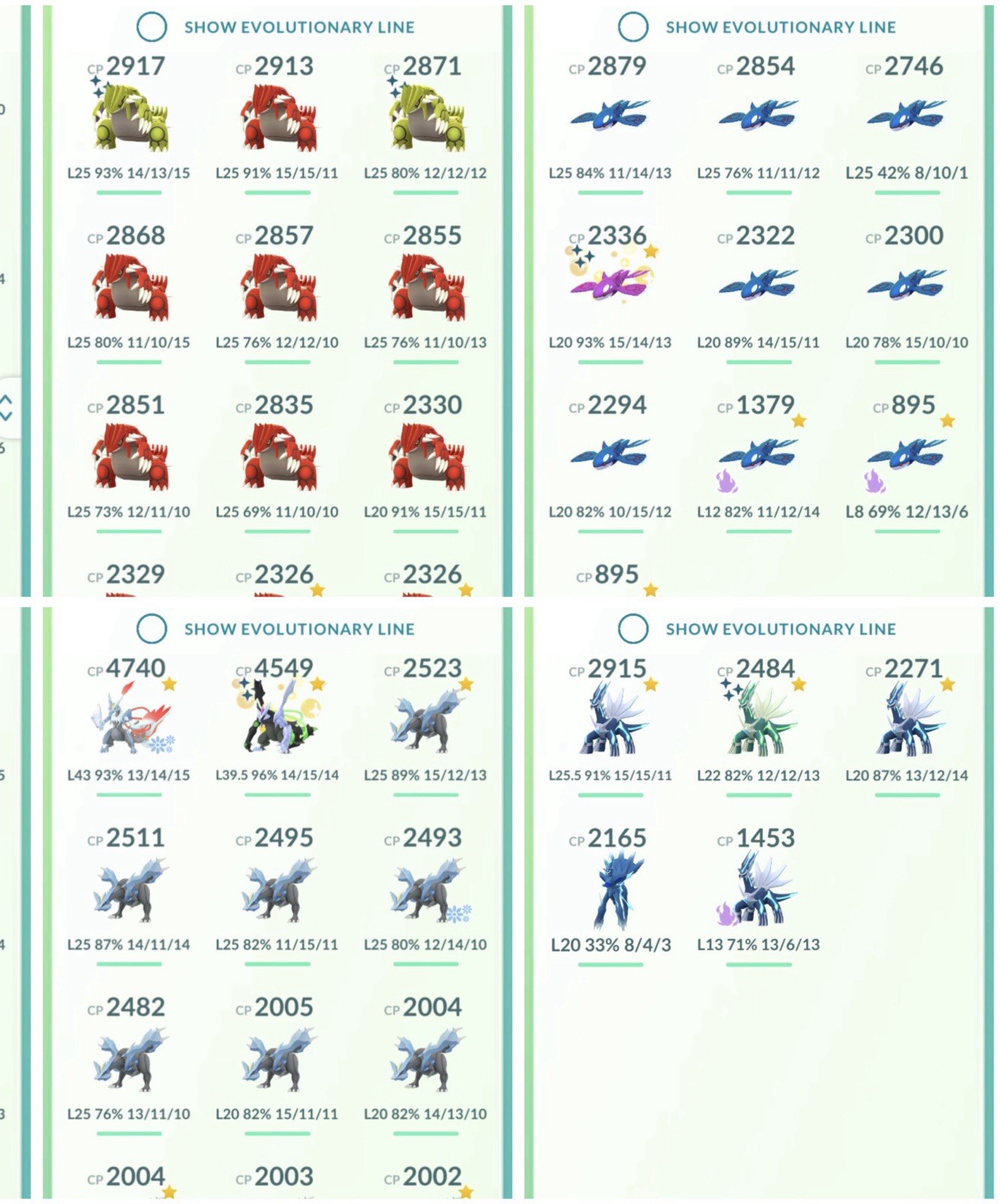 PokeAccGo Lvl 50 | 232 Legendaries | 20 Shiny Legends | 34 Hundos | 2 Shundos