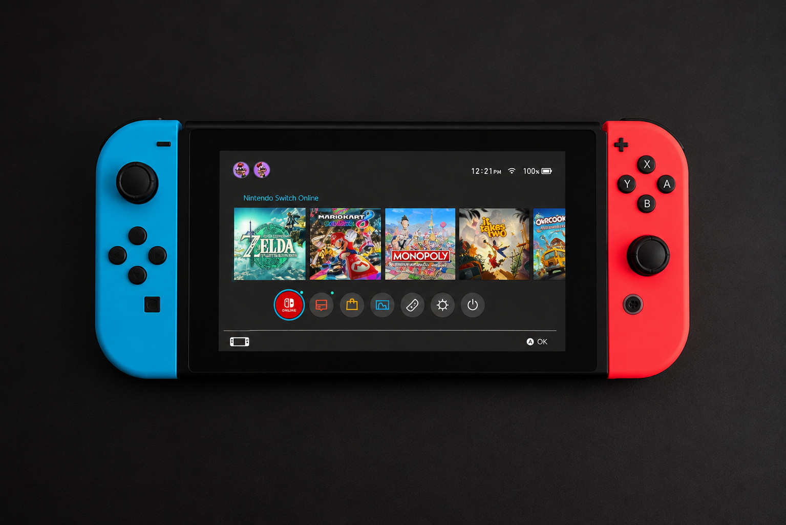 Nintendo Switch 32GB Gray Console with Neon Red and Neon Blue Joy-Con