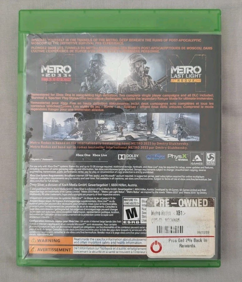 Deep Silver Metro Redux Xbox One