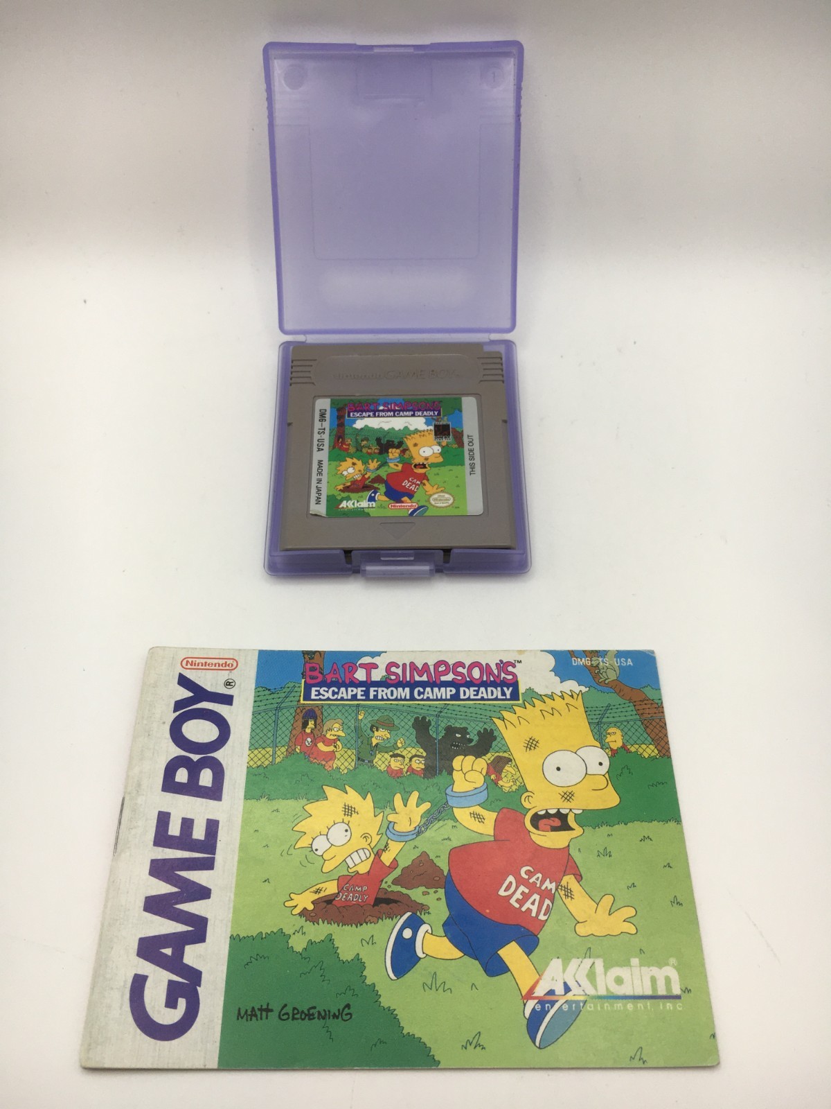 Game Boy 1991 – Bart Simpson’s Escape From Camp Deadly w/ Manual (Works)