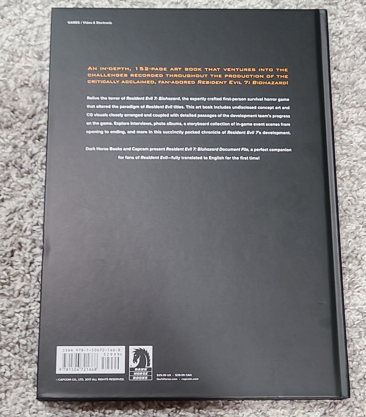 Dark Horse Books Resident Evil 7: Biohazard Document File Hardcover