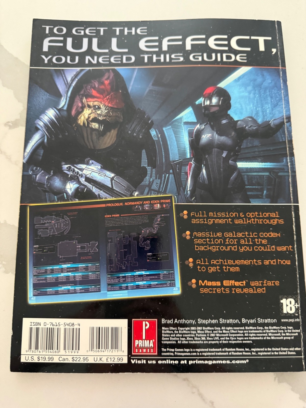Bioware Mass Effect Prima Official Strategy Game Guide Xbox 360