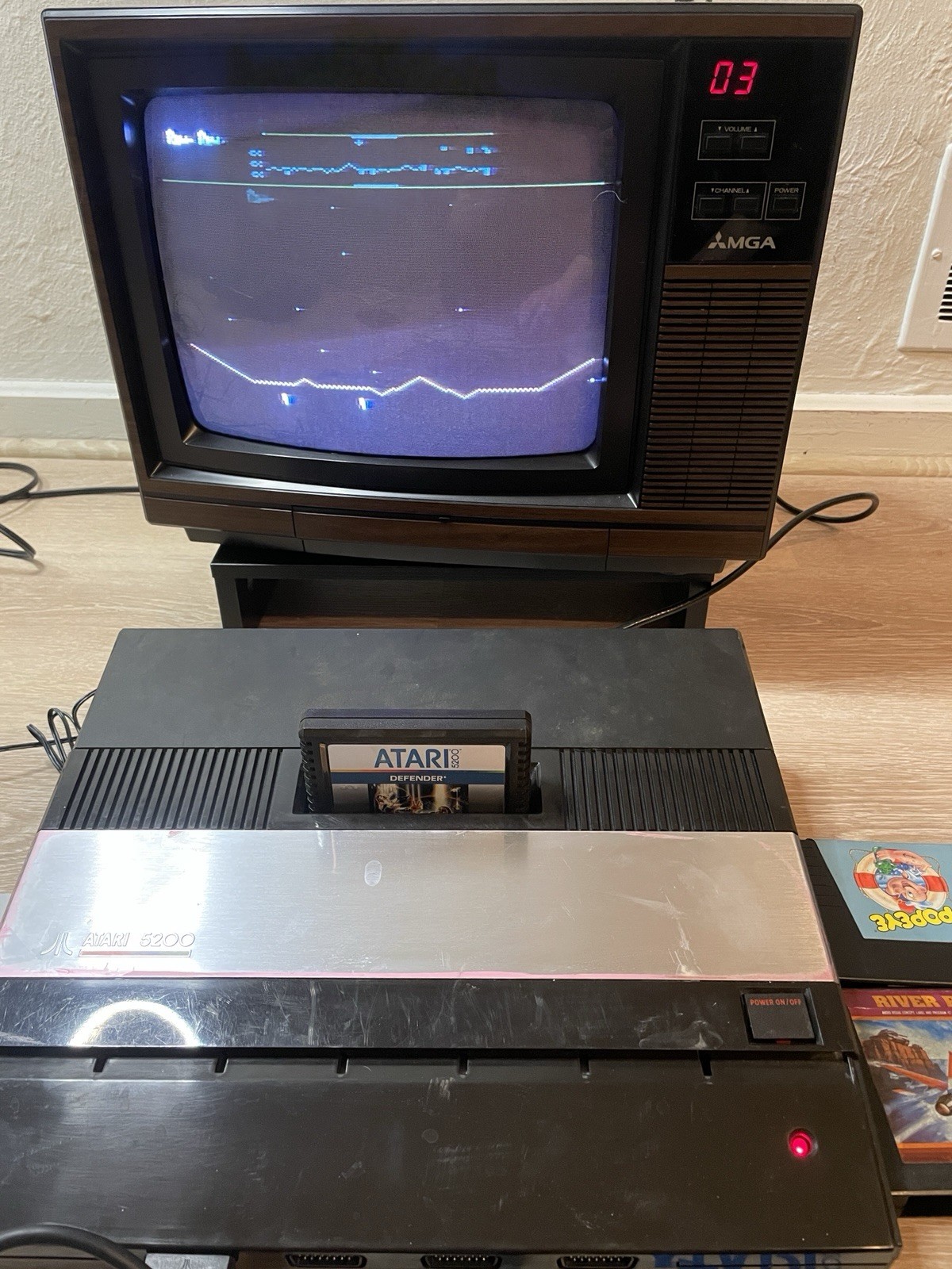 Atari 5200 4 Port Console, Rebuilt Controller, Power Mod, 9 Games. Fully Tested