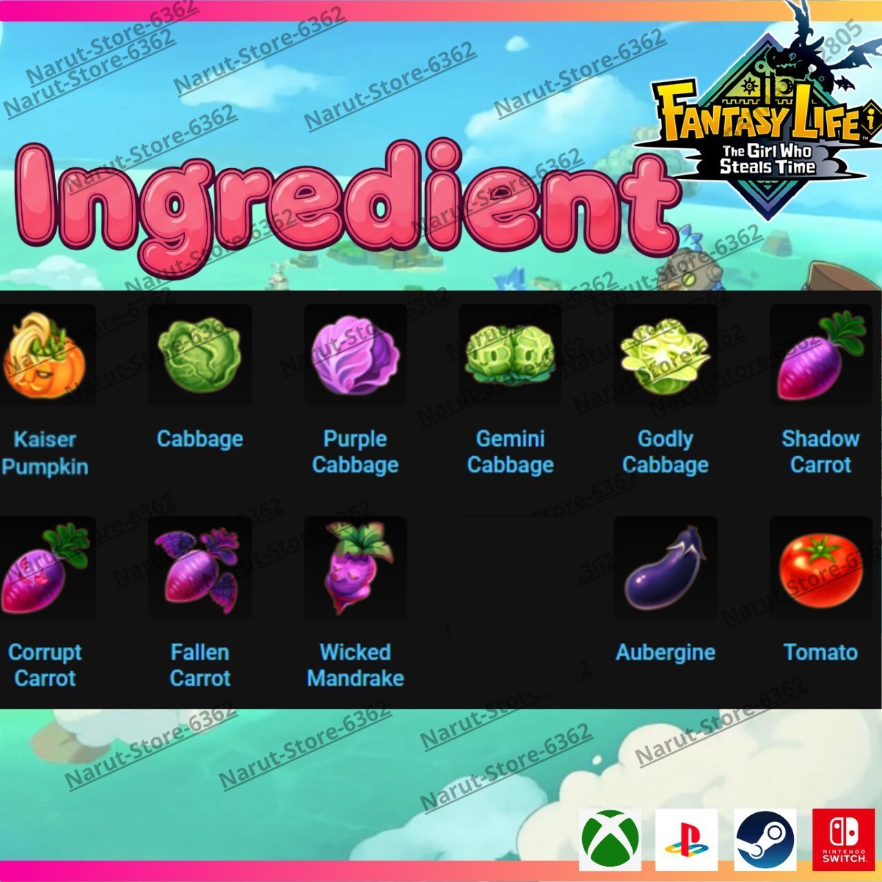 Fantasy Life I: Ingredient Material Bundle crafting The Girl Who Steals the Time