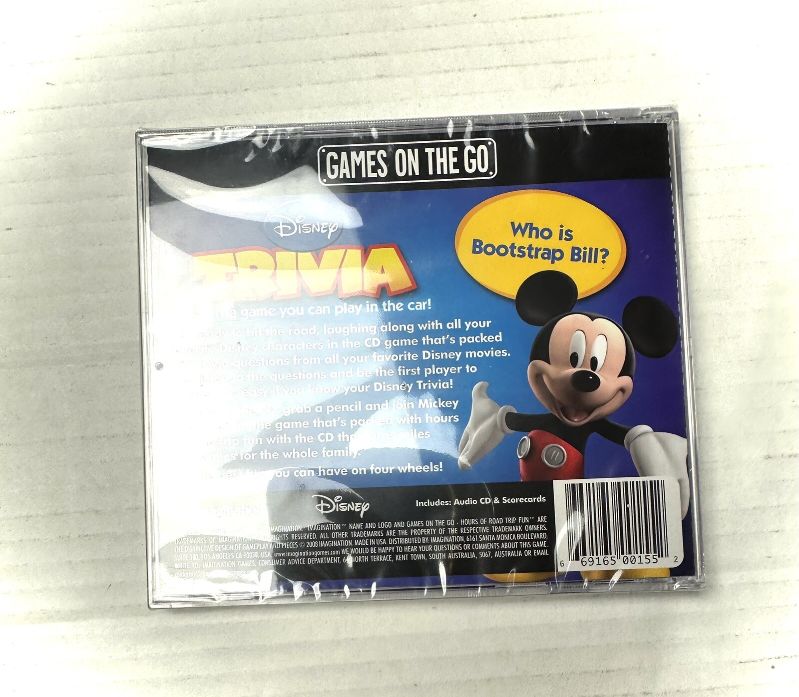 Games On The Go: Disney Trivia (Audio Game) Imagination Hours of Road Fun CIB