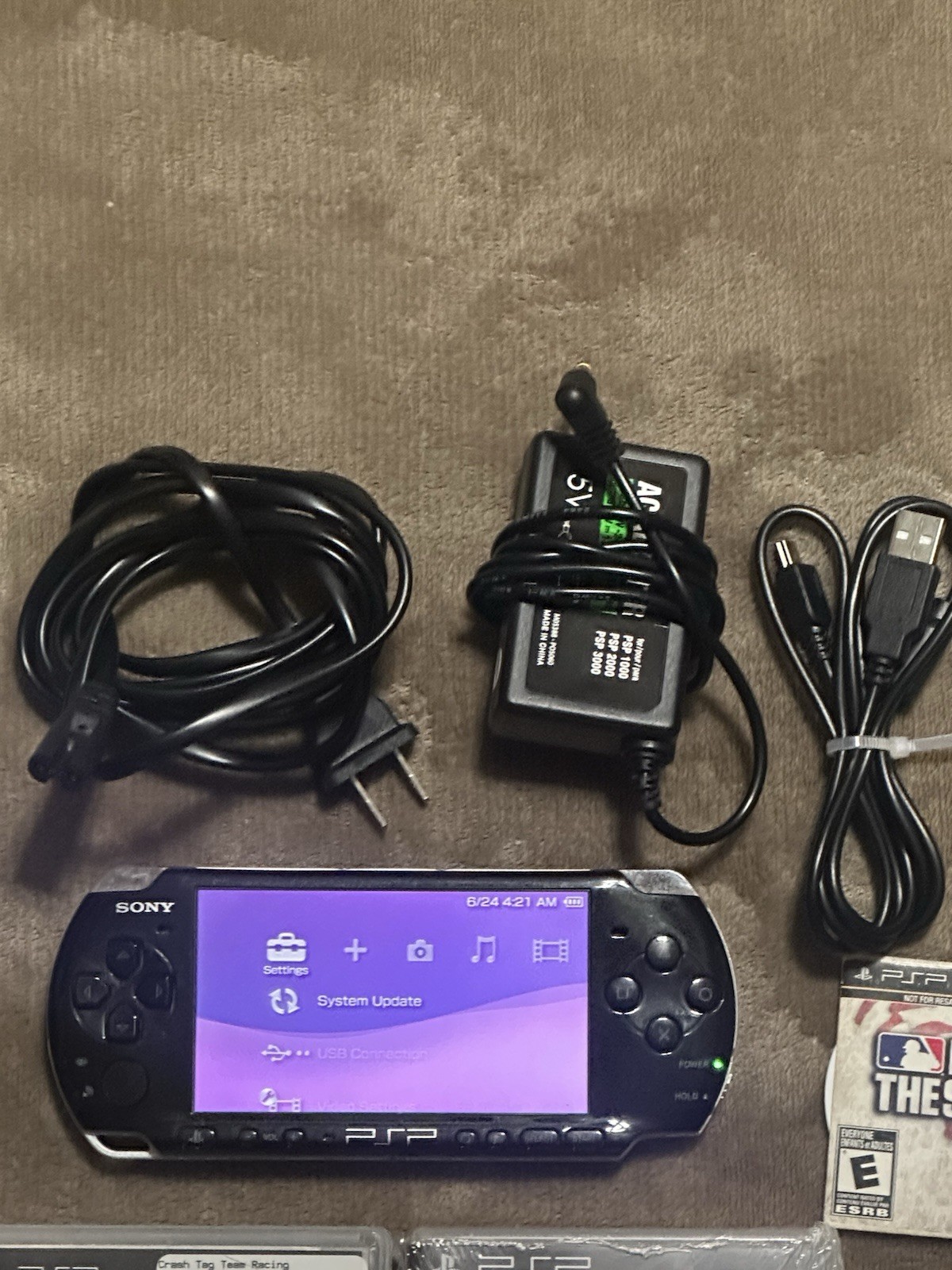 Large PSP-3001 Bundle Includes 28 Games and 4 Movies. Tested and Works Great!