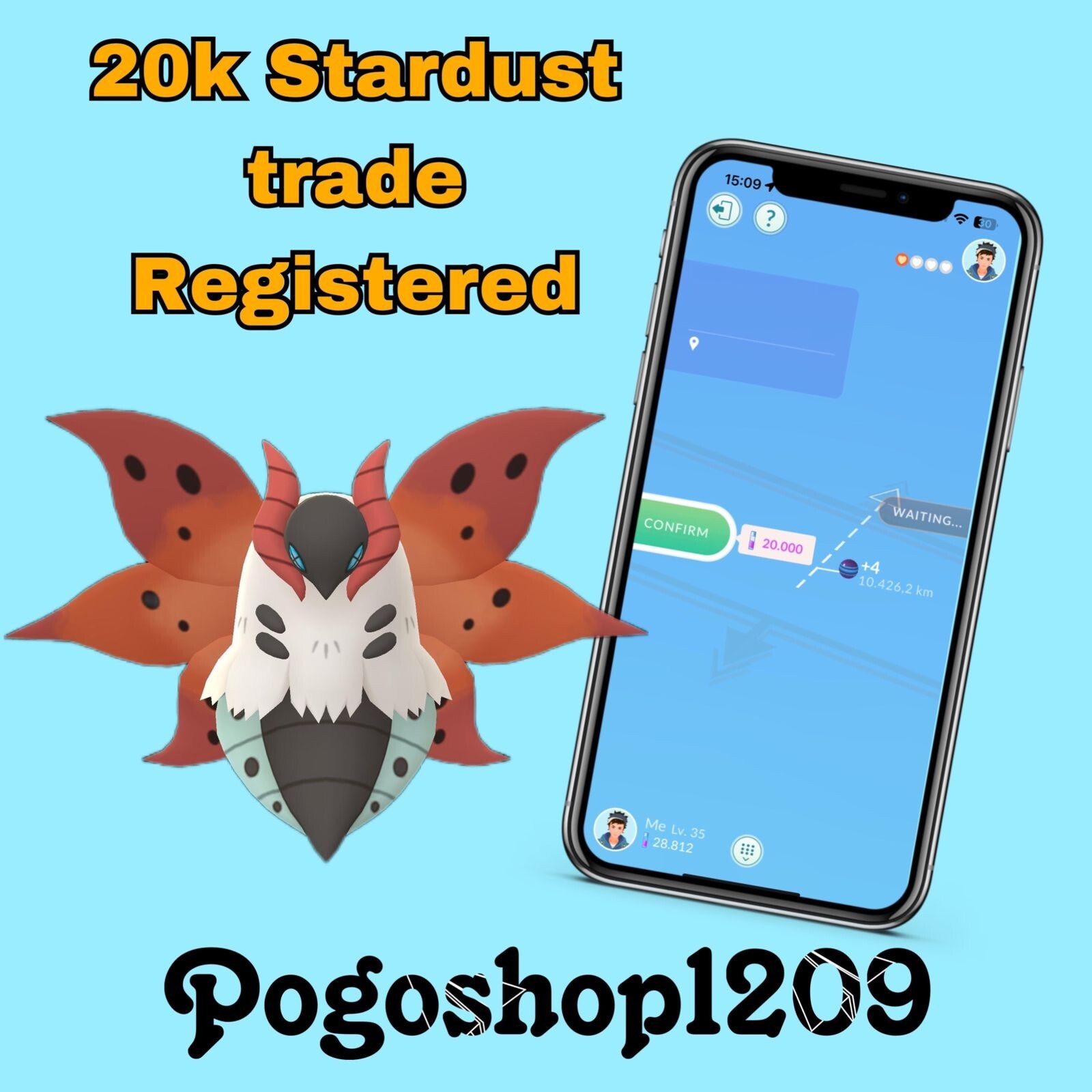 Pokémon Go Volcarona – Trade 20k stardust