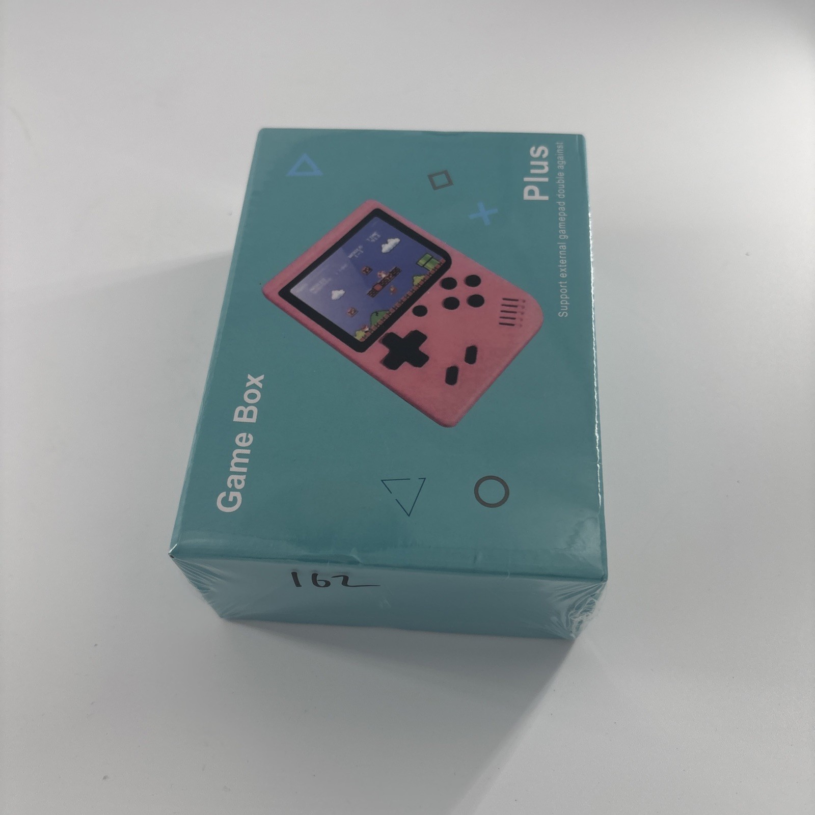NIB Game Box Plus- Hand Held Game System, Rechargeable Battery, Blue